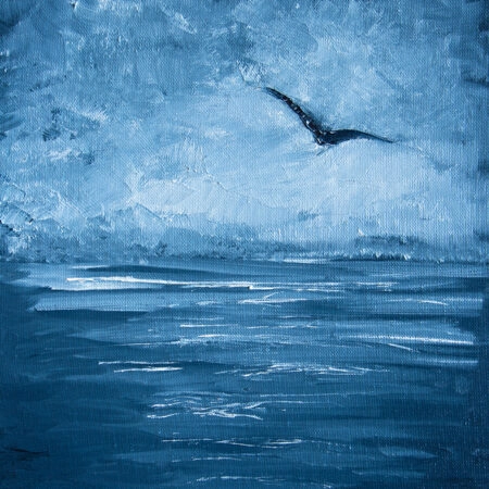 Πινακας σε καμβά SEAGULL OVER SEA - Θαλασσα Sticky 8