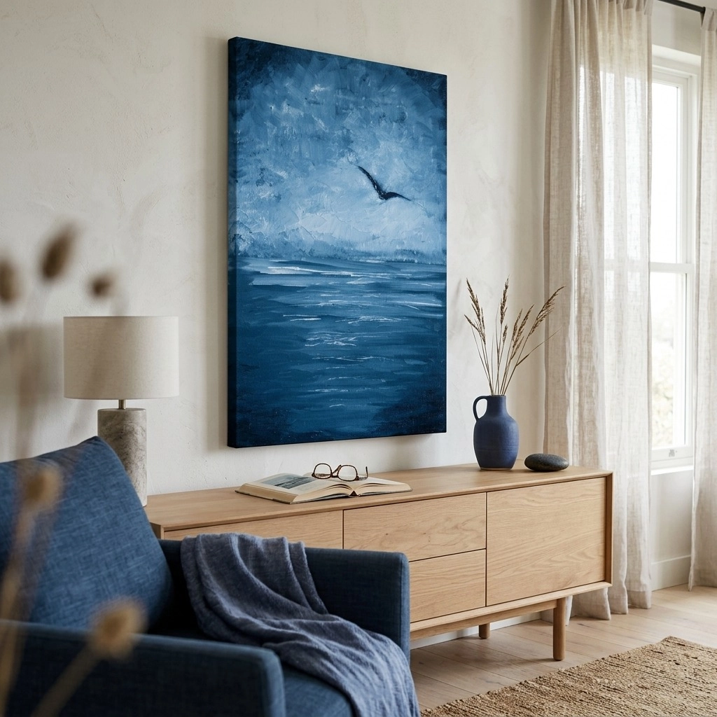 Πινακας σε καμβά SEAGULL OVER SEA