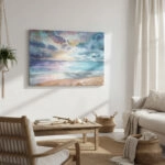 Πινακας σε καμβά SEASCAPE SUNSET WATERCOLOR