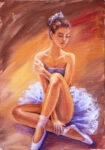 Πινακας σε καμβά SITTING BALLERINA 2