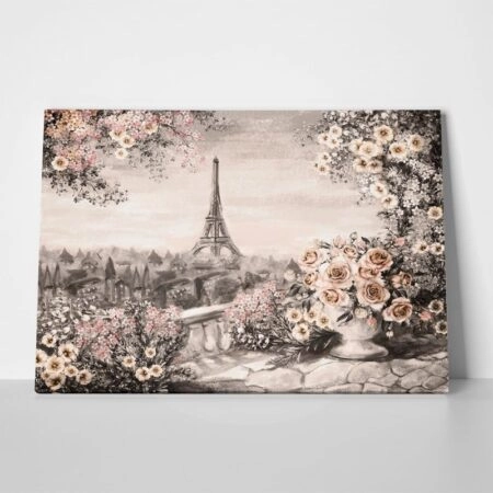 Πινακας σε καμβά SUMMER IN PARIS SEPIA - Παρισι