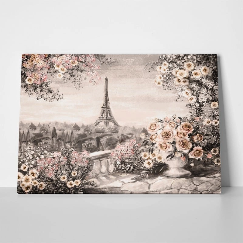 Πινακας σε καμβά SUMMER IN PARIS SEPIA