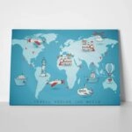 Πινακας σε καμβά TRAVEL THE WORLD