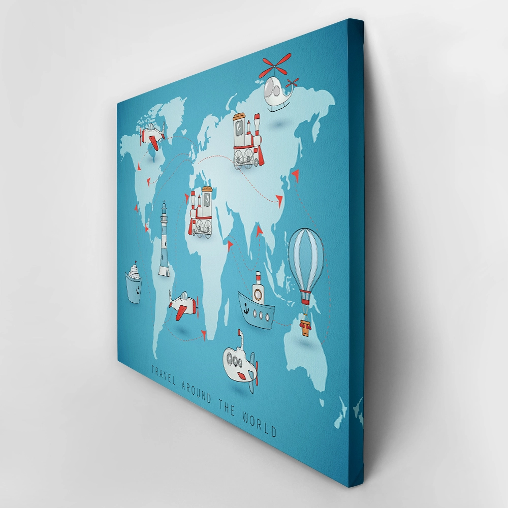 Πινακας σε καμβά TRAVEL THE WORLD