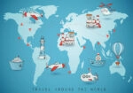 Πινακας σε καμβά TRAVEL THE WORLD