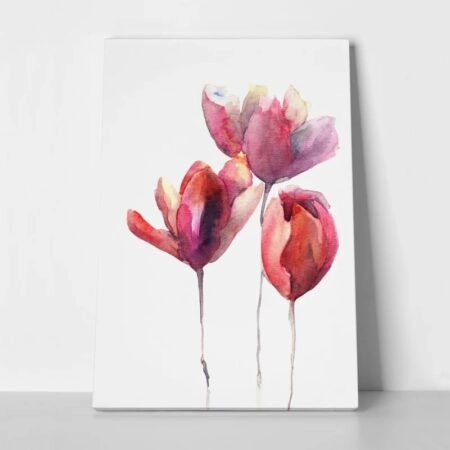 Πινακας σε καμβά TULIPS FLOWERS WATERCOLOR - Τουλιπες Sticky 1