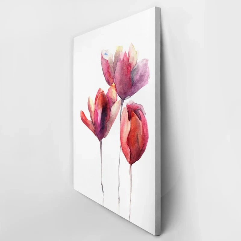 Πινακας σε καμβά TULIPS FLOWERS WATERCOLOR