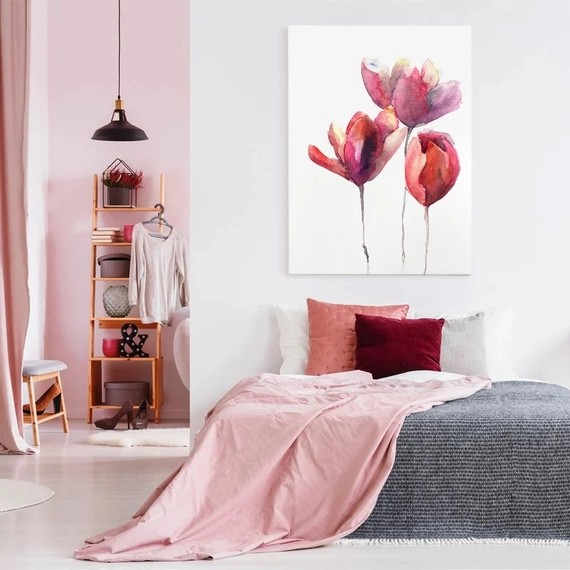 Πινακας σε καμβά TULIPS FLOWERS WATERCOLOR