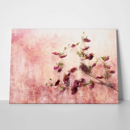 Πινακας σε καμβά TWIG OF FLOWERS ON GRUNGE BACKGROUND - Τριανταφυλλα