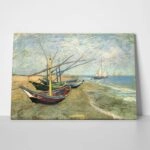 Πινακας σε καμβά VAN GOGH - FISHING BOATS ON THE BEACH AT SAINTES-MARIES