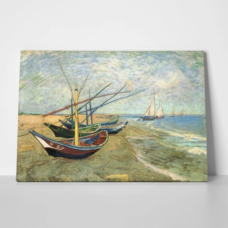 Πινακας σε καμβά VAN GOGH - FISHING BOATS ON THE BEACH AT SAINTES-MARIES