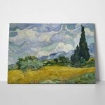 Πινακας σε καμβά VAN GOGH - WHEAT FIELD WITH CYPRESS TREES