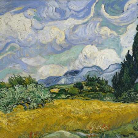 Πινακας σε καμβά VAN GOGH - WHEAT FIELD WITH CYPRESS TREES - Vincent Van Gogh Sticky 6