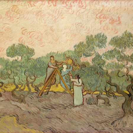 Πινακας σε καμβά VAN GOGH - WOMEN PICKING OLIVES - Vincent Van Gogh Sticky 13