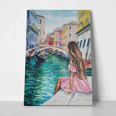 Πινακας σε καμβά VENICE GIRL - Πολεις και Αρχιτεκτονικη