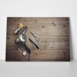 Πινακας σε καμβά VINTAGE BARBER EQUIPMENT