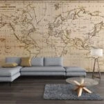 Αυτοκόλλητη Ταπετσαρία τοίχου VINTAGE WORLD MAP