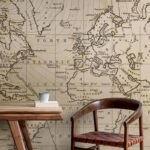 Αυτοκόλλητη Ταπετσαρία τοίχου VINTAGE WORLD MAP