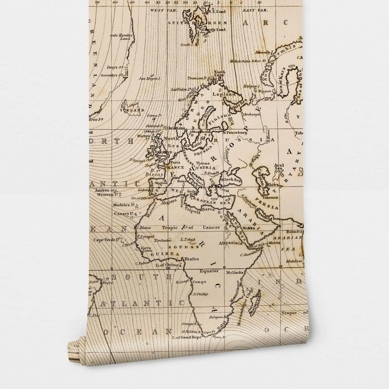 Αυτοκόλλητη Ταπετσαρία τοίχου VINTAGE WORLD MAP