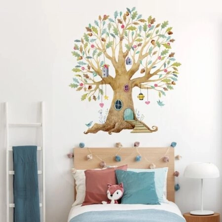 Αυτοκολλητο τοιχου WATERCOLOR TREE HOUSE - Βρεφικα & Παιδικά