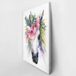 OUTLET Πινακας σε καμβά WATERCOLOR UNICORN ILLUSTRATION 40cm x 65cm