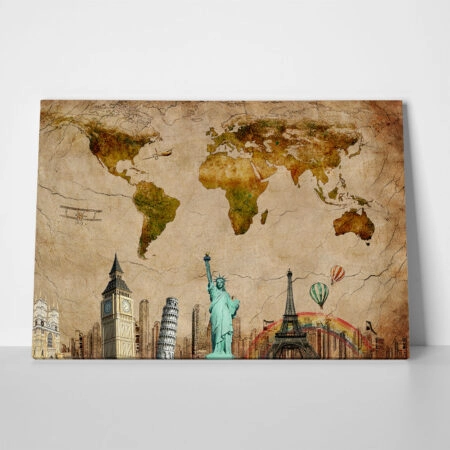Πινακας σε καμβά WORLD LANDMARKS - Αξιοθεατα και Ιστορια