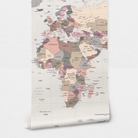 Αυτοκόλλητη Ταπετσαρία τοίχου WORLD MAP - Χάρτες - Πόλεις Sticky 2