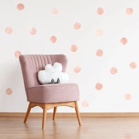 Αυτοκόλλητο τοίχου WATERCOLOR POLKA DOTS - Βρεφικα & Παιδικά