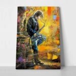 Πινακας σε καμβά YOUNG GUY PLAYING A SAXOPHONE