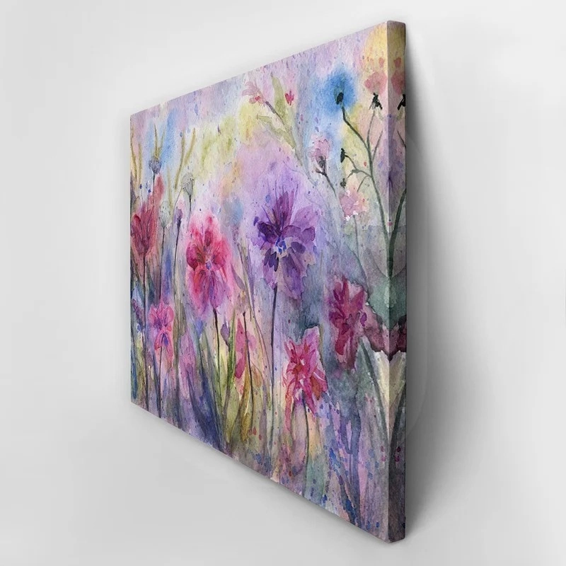Πινακας σε καμβά ABSTRACT VIOLETS AND HERBS