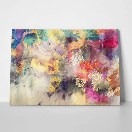 Πινακας σε καμβά ABSTRACT WATERCOLOR SUNFLOWERS - Αφηρημενα και Abstract
