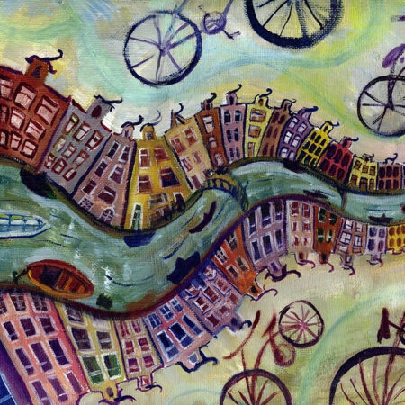 Πινακας σε καμβά AMSTERDAM OIL PAINTING - Αμστερνταμ Sticky 6