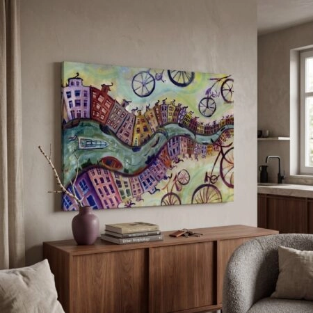 Πινακας σε καμβά AMSTERDAM OIL PAINTING - Αμστερνταμ Sticky 2