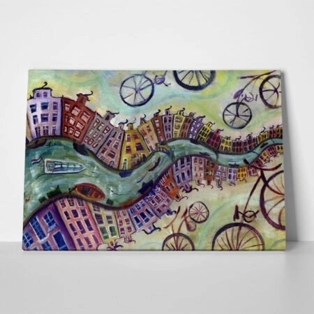 Πινακας σε καμβά AMSTERDAM OIL PAINTING - Αμστερνταμ Sticky 1