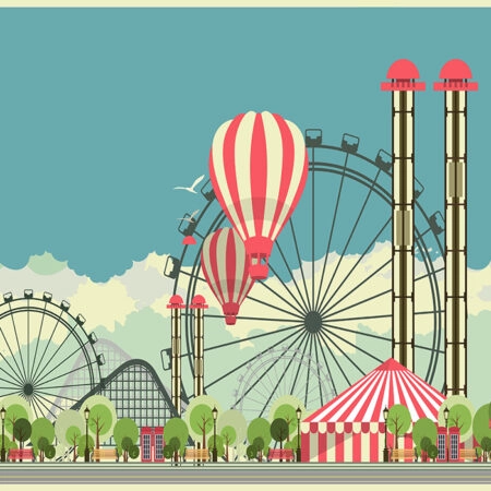 Πινακας σε καμβά AMUSEMENT PARK - Παιδικοι και set Sticky 5