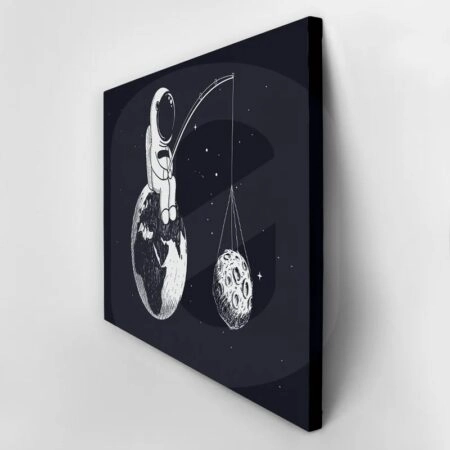 Πινακας σε καμβά ASTRONAUT FISHING MOON - Παιδικοι και set Sticky 2