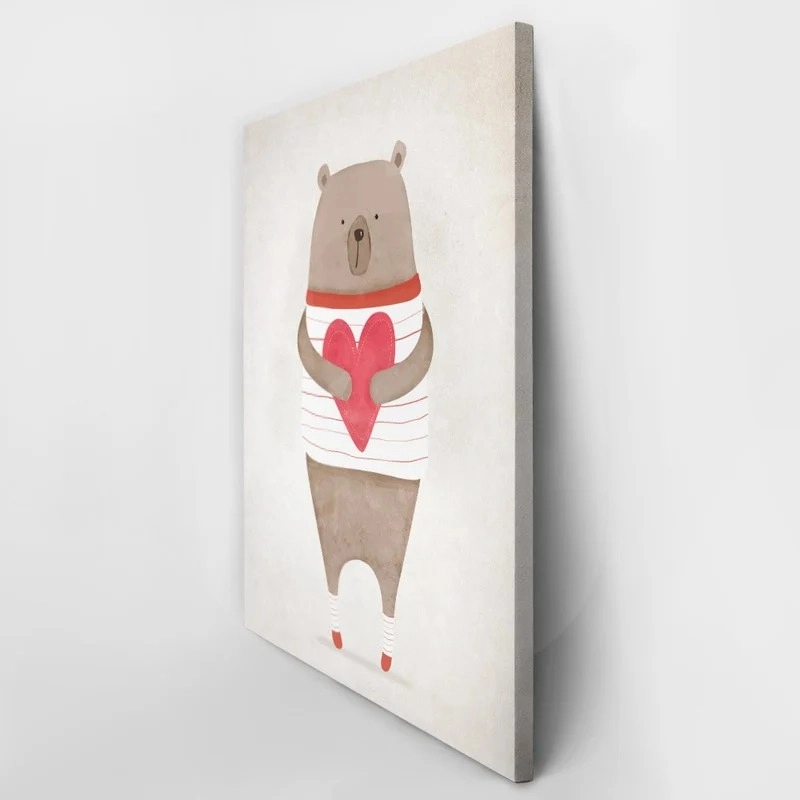 Πινακας σε καμβά BEAR HOLDING HEART