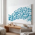 Πινακας σε καμβά BLUE SCHOOL FISH