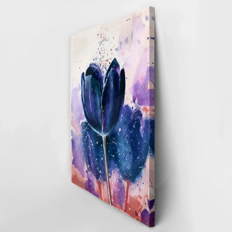 Πινακας σε καμβά BLUE TULIPS WATERCOLOR