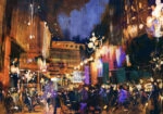 Πινακας σε καμβά COLORFUL NIGHT CITY