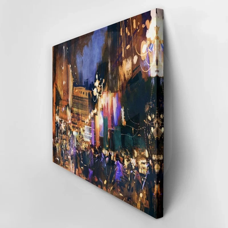 Πινακας σε καμβά COLORFUL NIGHT CITY