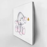 Πίνακας σε καμβά CUTE ELEPHANT WITH BUTTERFLY