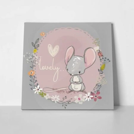 Πίνακας σε καμβά CUTE LITTLE MOUSE - Παιδικοι και set