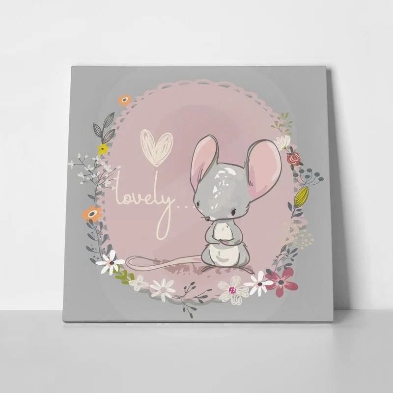 Πίνακας σε καμβά CUTE LITTLE MOUSE