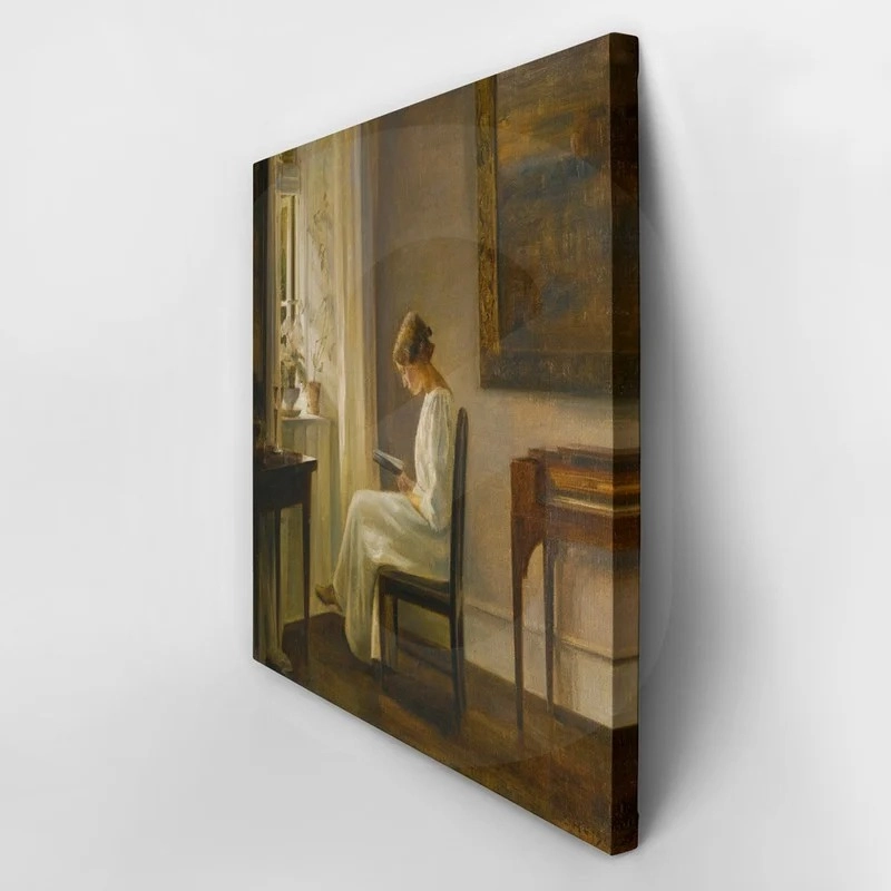 Πίνακας CARL HOLSOE INTERIOR WITH A WOMAN READING