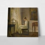 Πίνακας CARL HOLSOE INTERIOR WITH A WOMAN READING