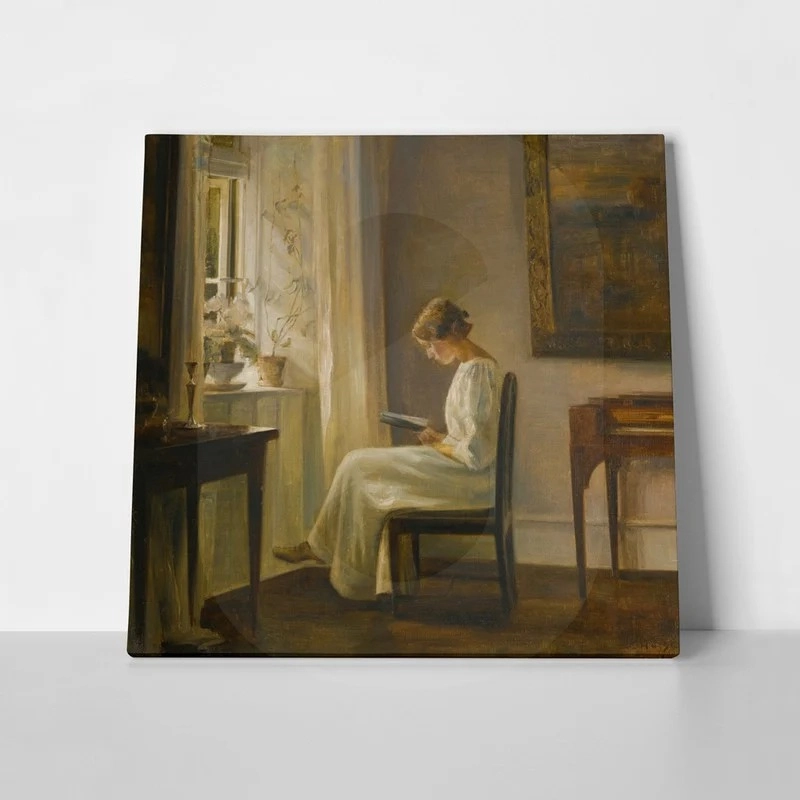 Πίνακας CARL HOLSOE INTERIOR WITH A WOMAN READING
