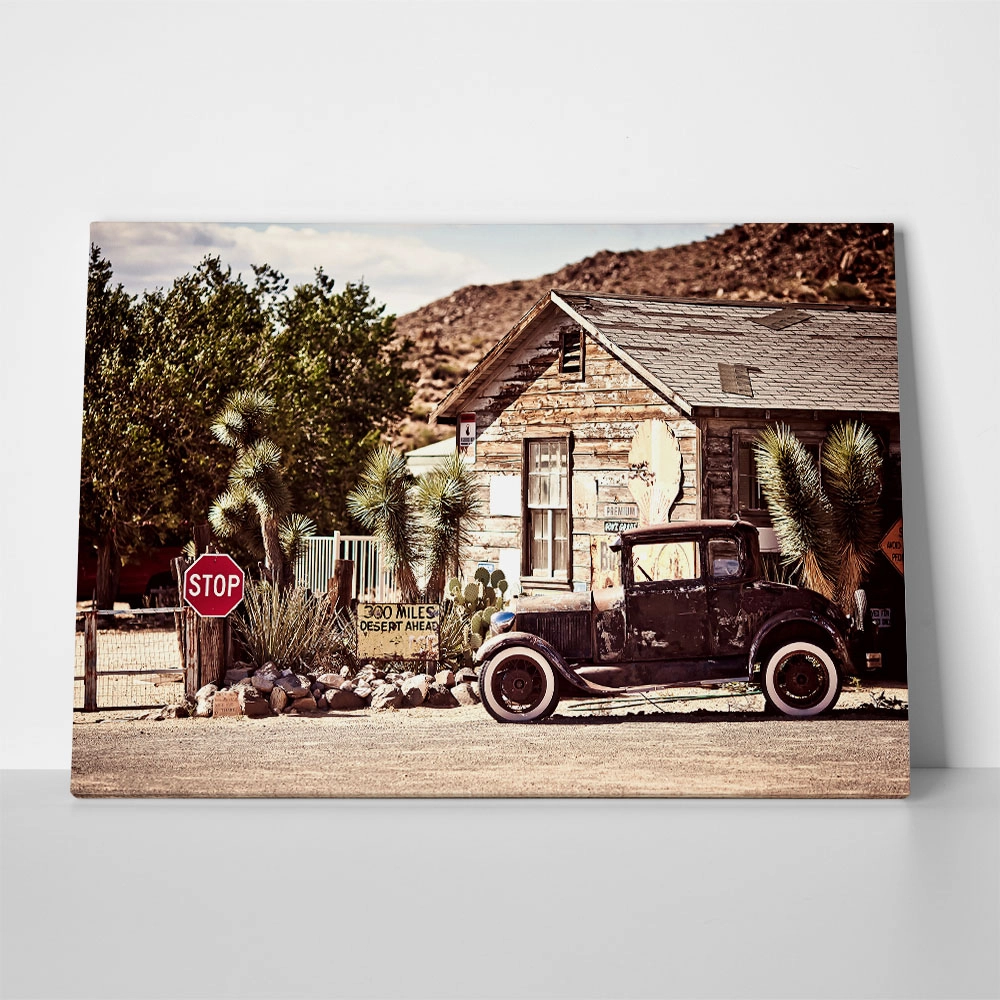 Πινακας σε καμβά DESERT OLD CAR