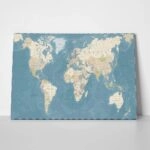 Πινακας σε καμβά DETAILED VINTAGE WORLD MAP