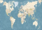 Πινακας σε καμβά DETAILED VINTAGE WORLD MAP